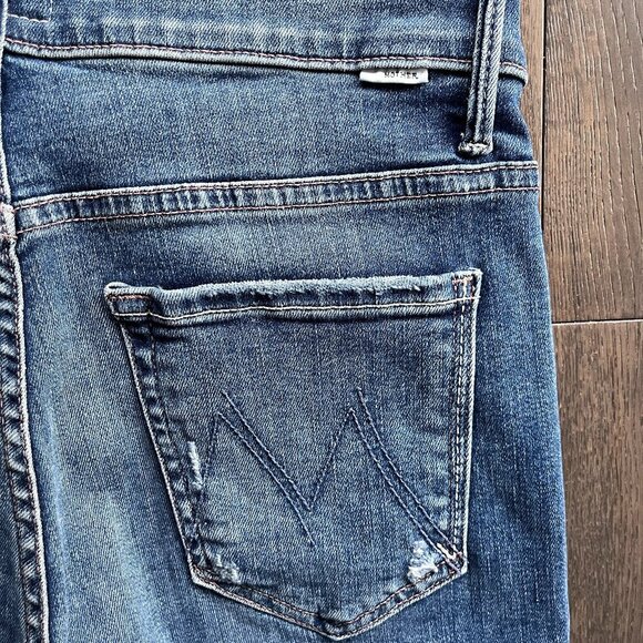 Mother The Insider Crop Step Chew Jeans Size 27 High Rise Denim Dancing on Coals - Picture 8 of 10